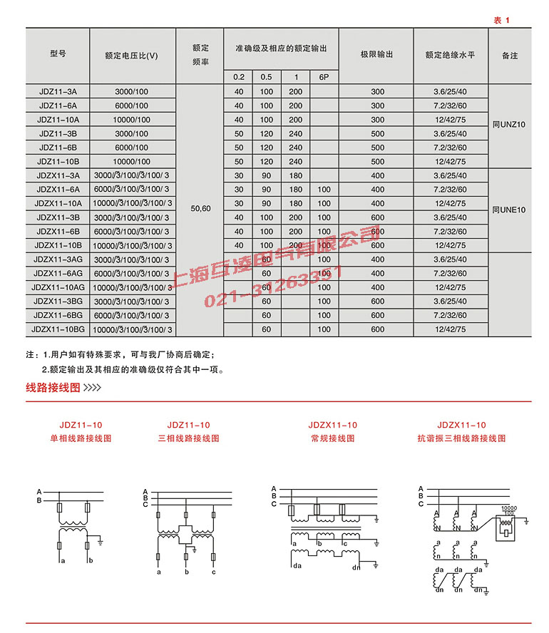 JDZ11-6A電壓互感器參數(shù)