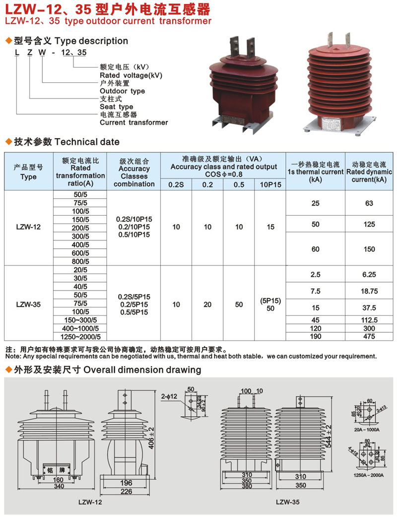 LZW2-35GY電流互感器接線圖